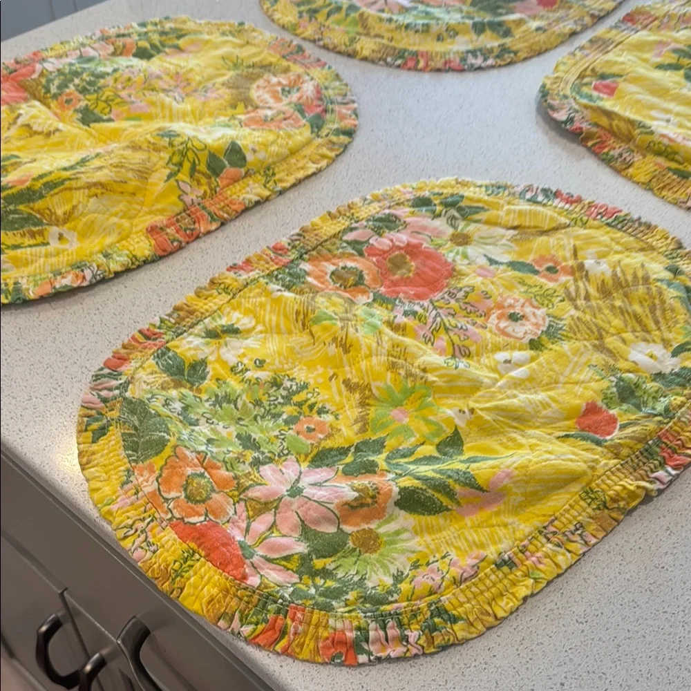 Floral Yellow Placemats Set of 4
